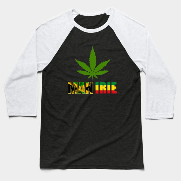 Man Irie Rasta Design Baseball T-Shirt by Proway Design